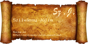 Szilvássy Júlia névjegykártya